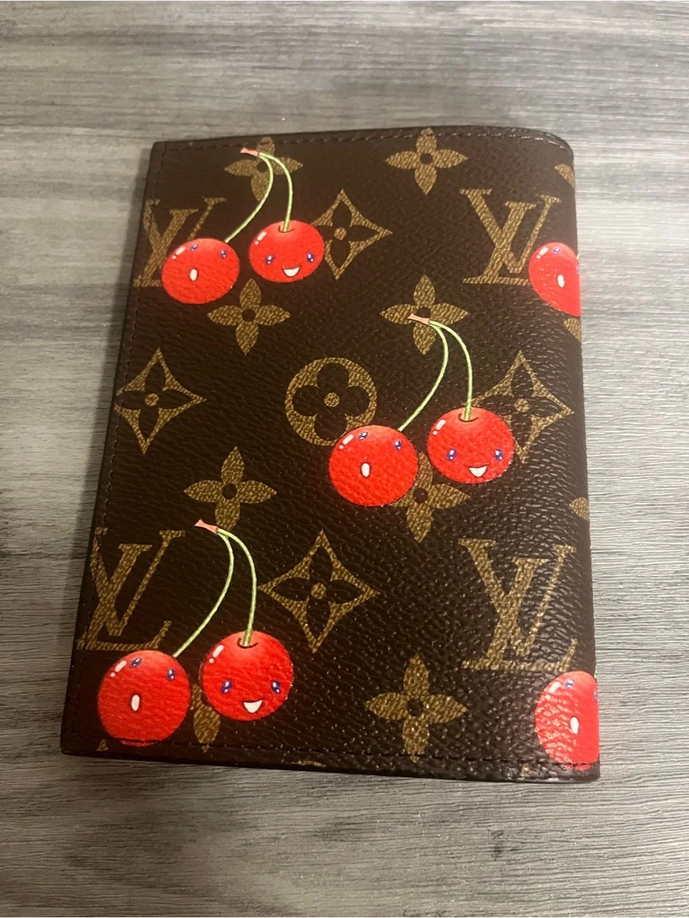 Brown Monogram Cherry Passport Cover